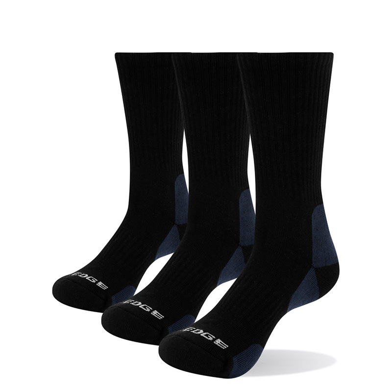 YUEDGE 12 Pairs Professional Outdoor Sports Combed Cotton Socks Crew Socks Thick Towel Bottom Basketball Socks